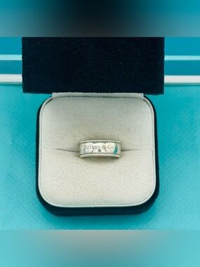 ❤ Tiffany & Co beaded edge wide band ring size 5.5